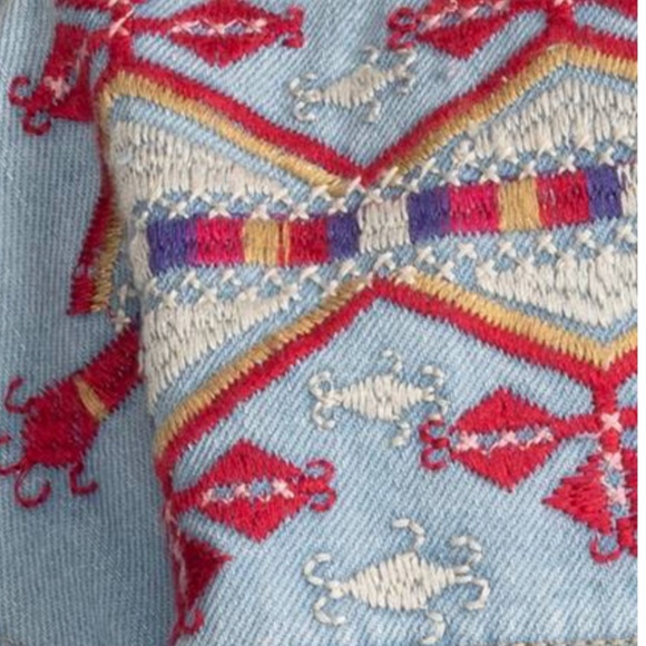 Johnny Was Talulla Cropped Denim Jacket, Size Large, New - Picture 4 of 5